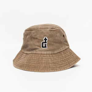 OG LOGO KHAKI ACID WASHED BUCKET HAT