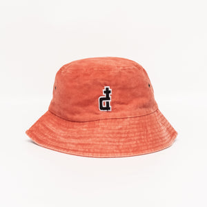 OG LOGO ORANGE ACID WASHED BUCKET HAT
