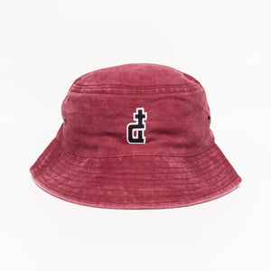 OG LOGO RED ACID WASHED BUCKET HAT