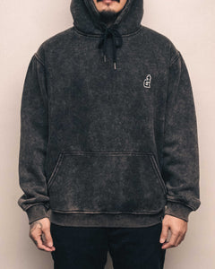 BLACK ACID WASH HOODIE