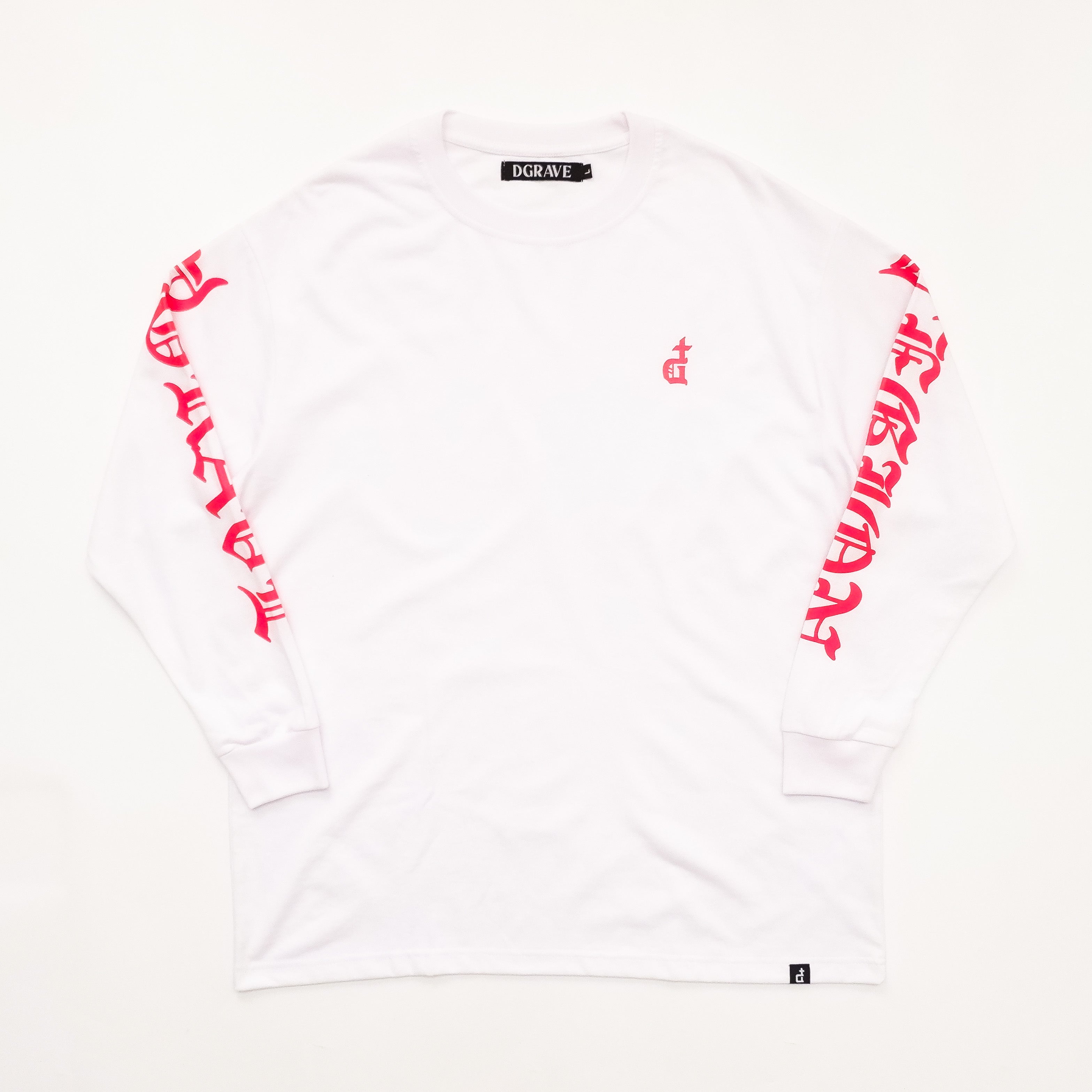 OG LOGO BLACKLETTER WHITE LONGSLEEVES