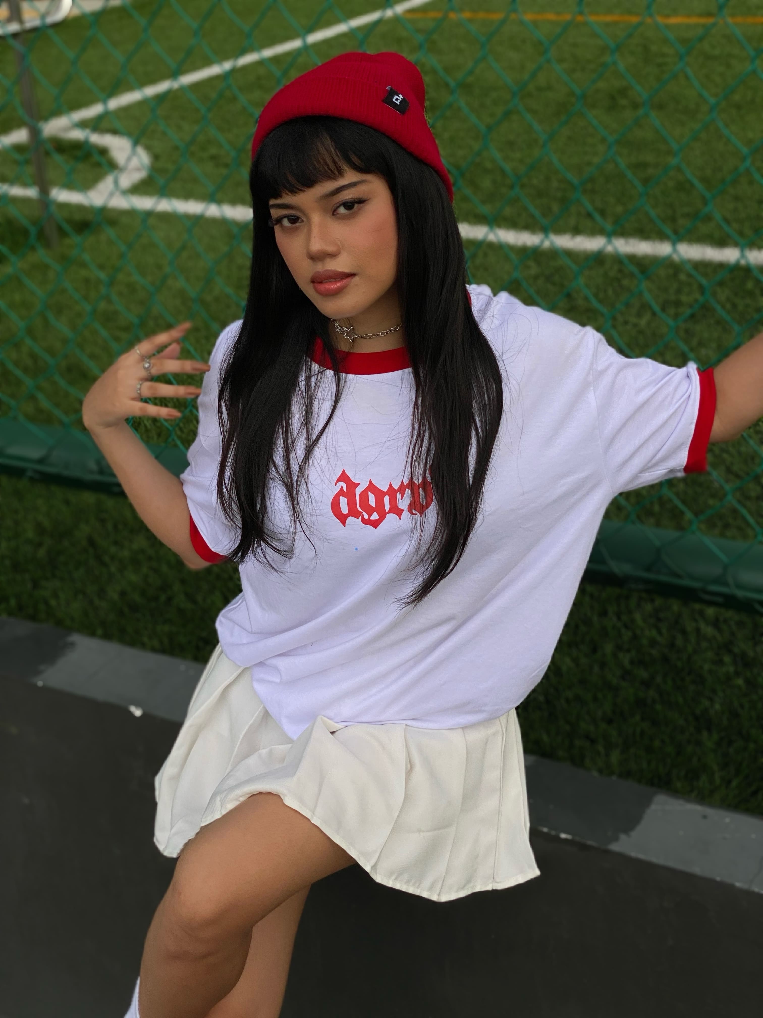CALVARY RINGER RED & WHITE TEE