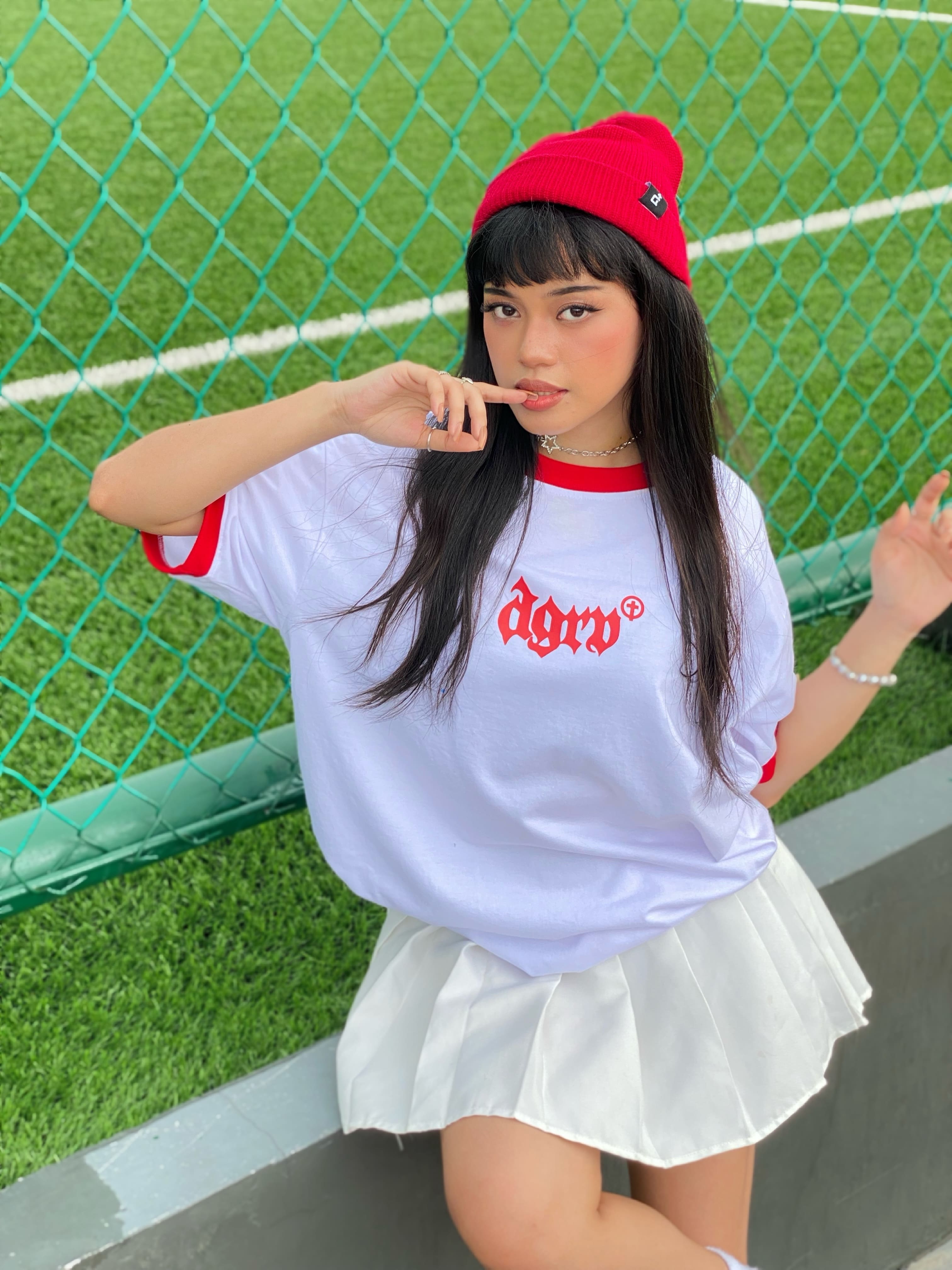CALVARY RINGER RED & WHITE TEE