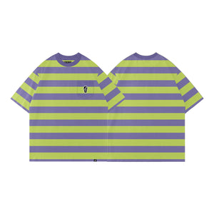 POCKET STRIPES TEE PURPLE & GREEN