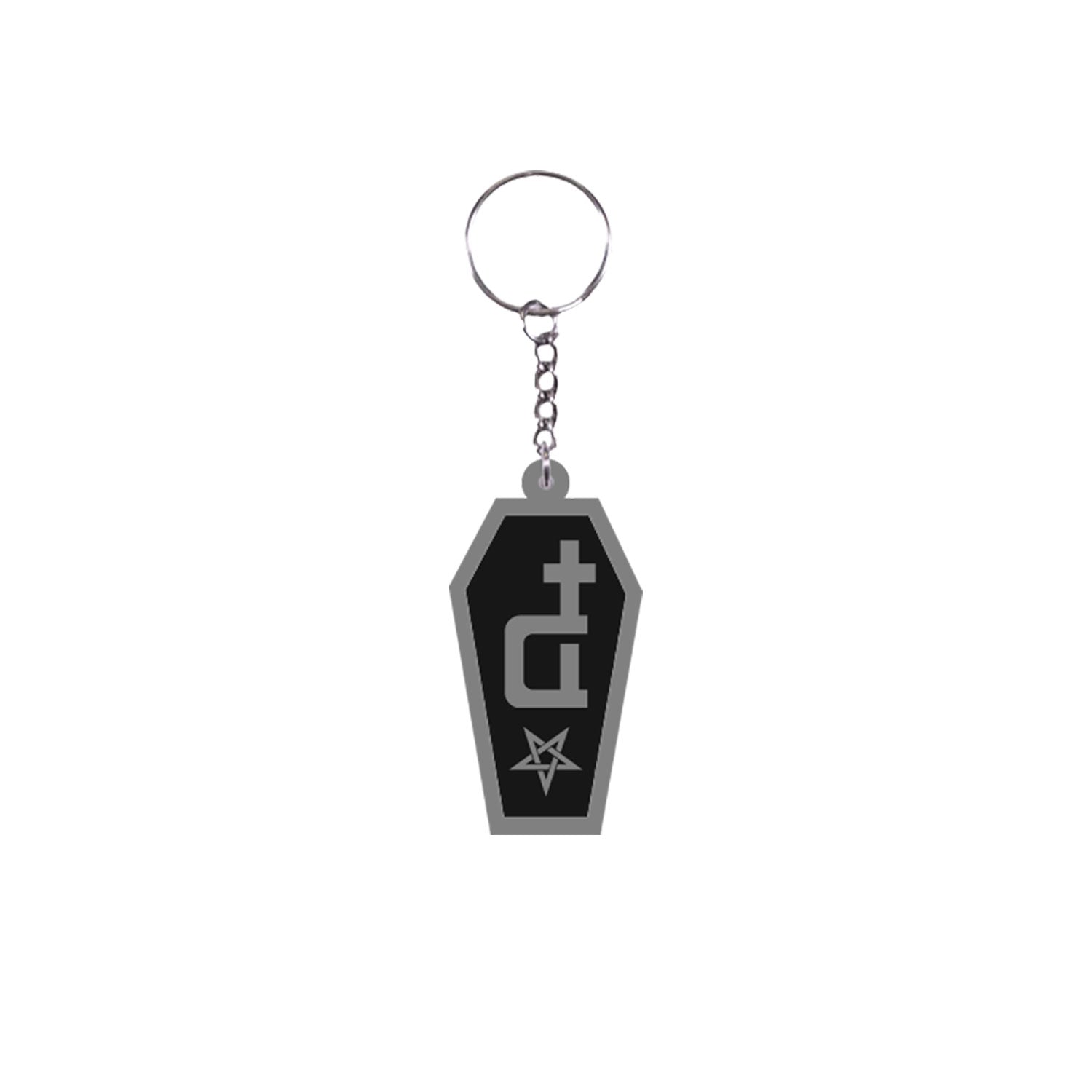 CASKET LOGO RUBBER KEYCHAIN BLACK GRAY