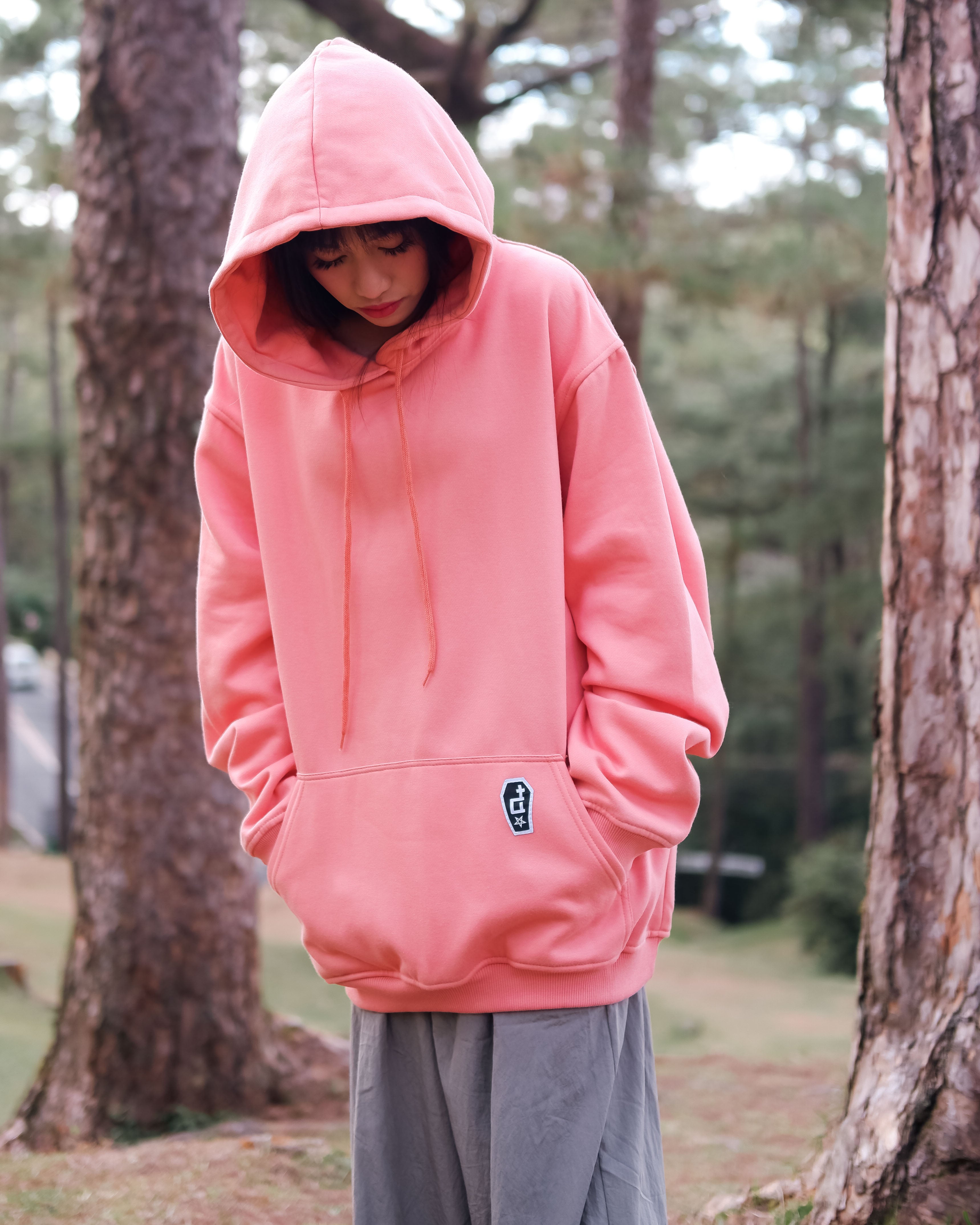 CASKET LABEL POCKET SERIES APRICOT HOODIE