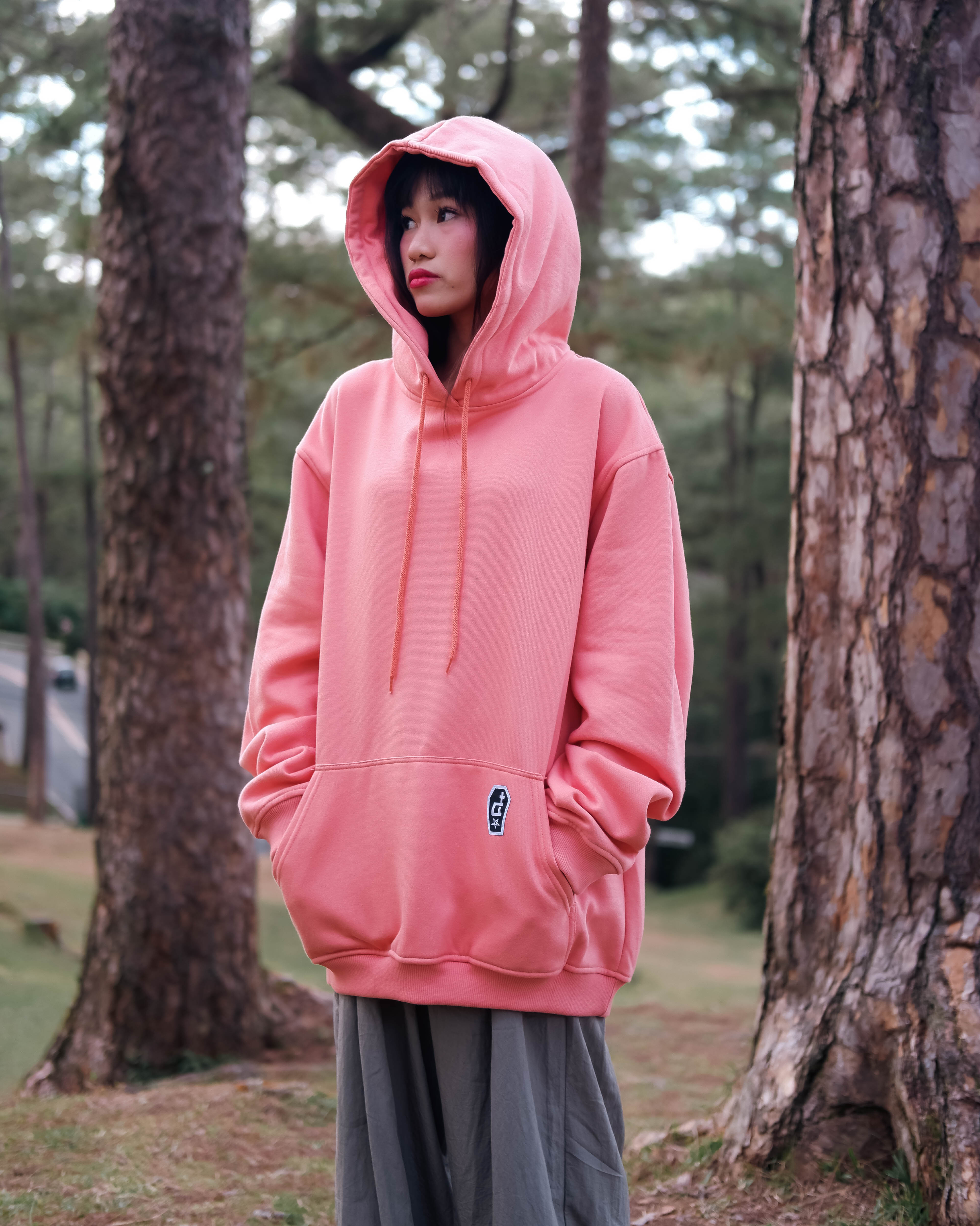 CASKET LABEL POCKET SERIES APRICOT HOODIE