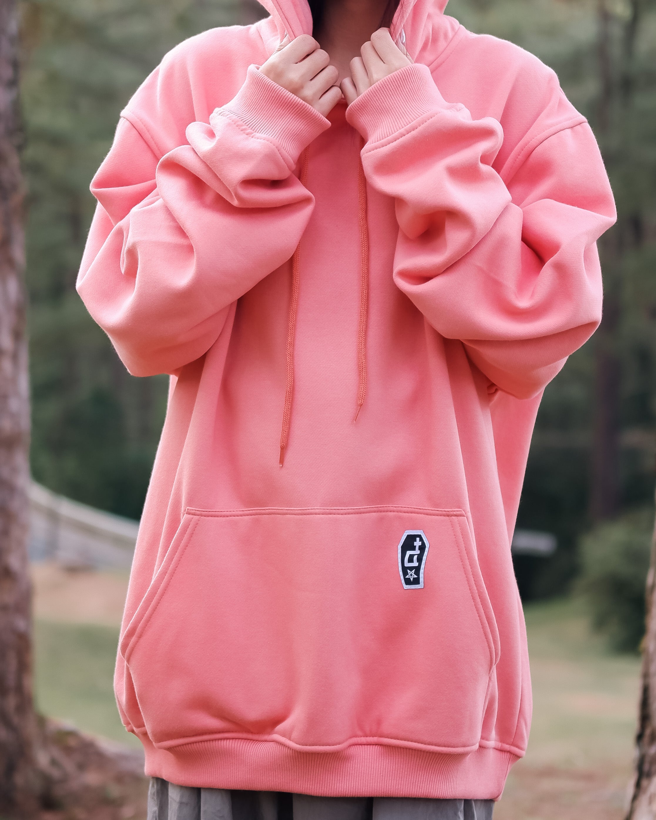 CASKET LABEL POCKET SERIES APRICOT HOODIE