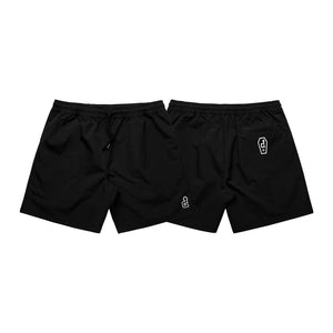 CASKET LABEL MICROFIBER SHORTS BLACK