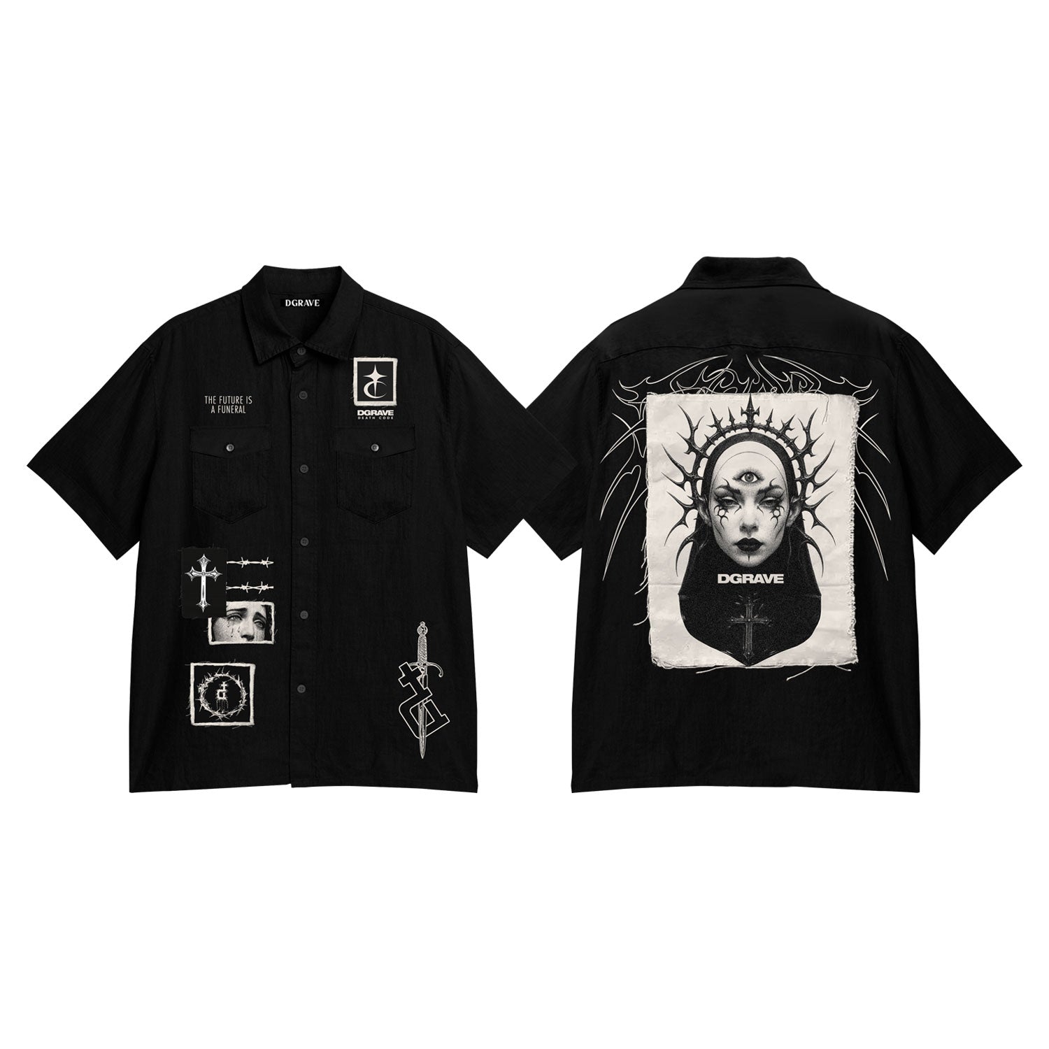 DEATH CODE WORK WEAR BUTTON DOWN POLO BLACK