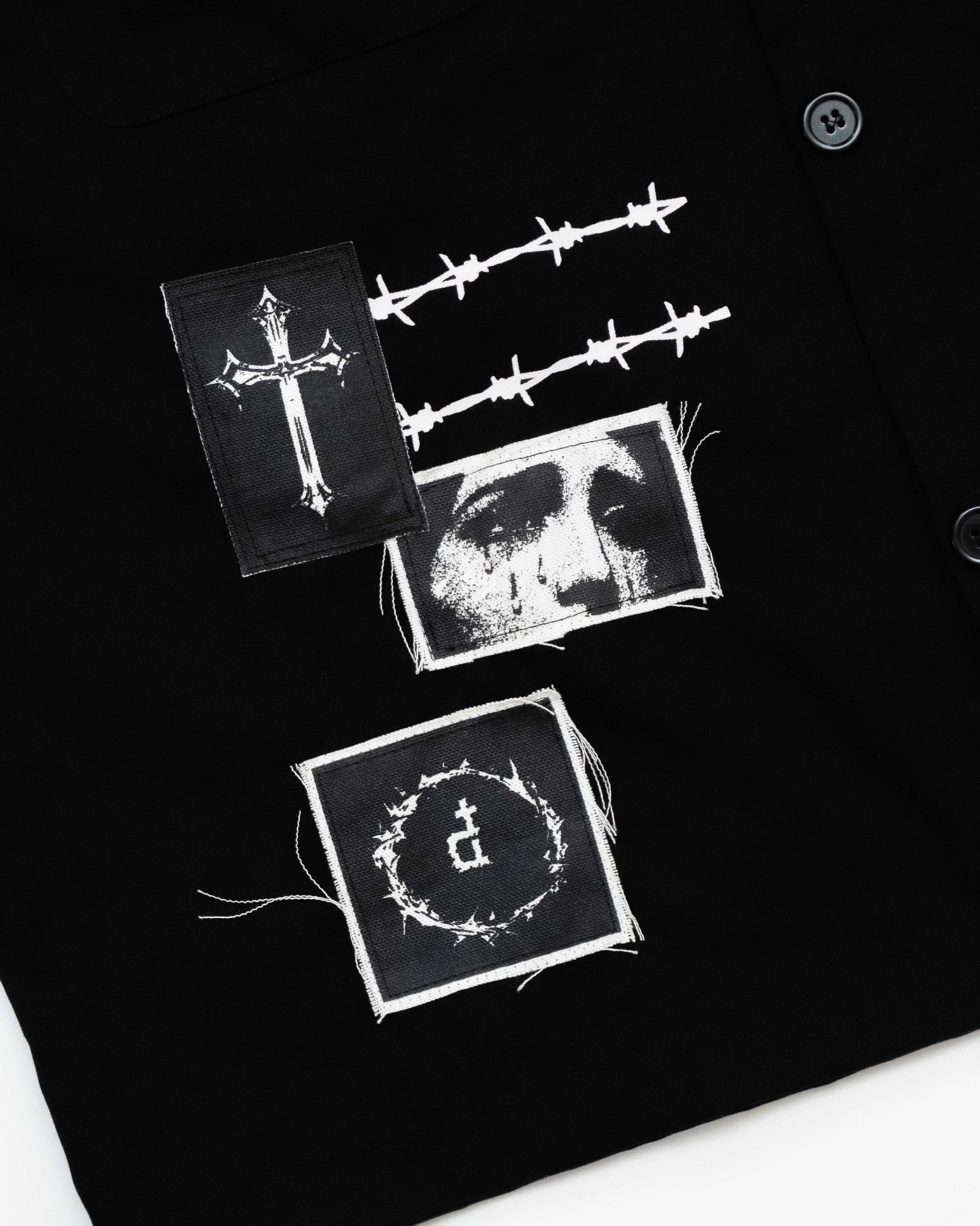 DEATH CODE WORK WEAR BUTTON DOWN POLO BLACK