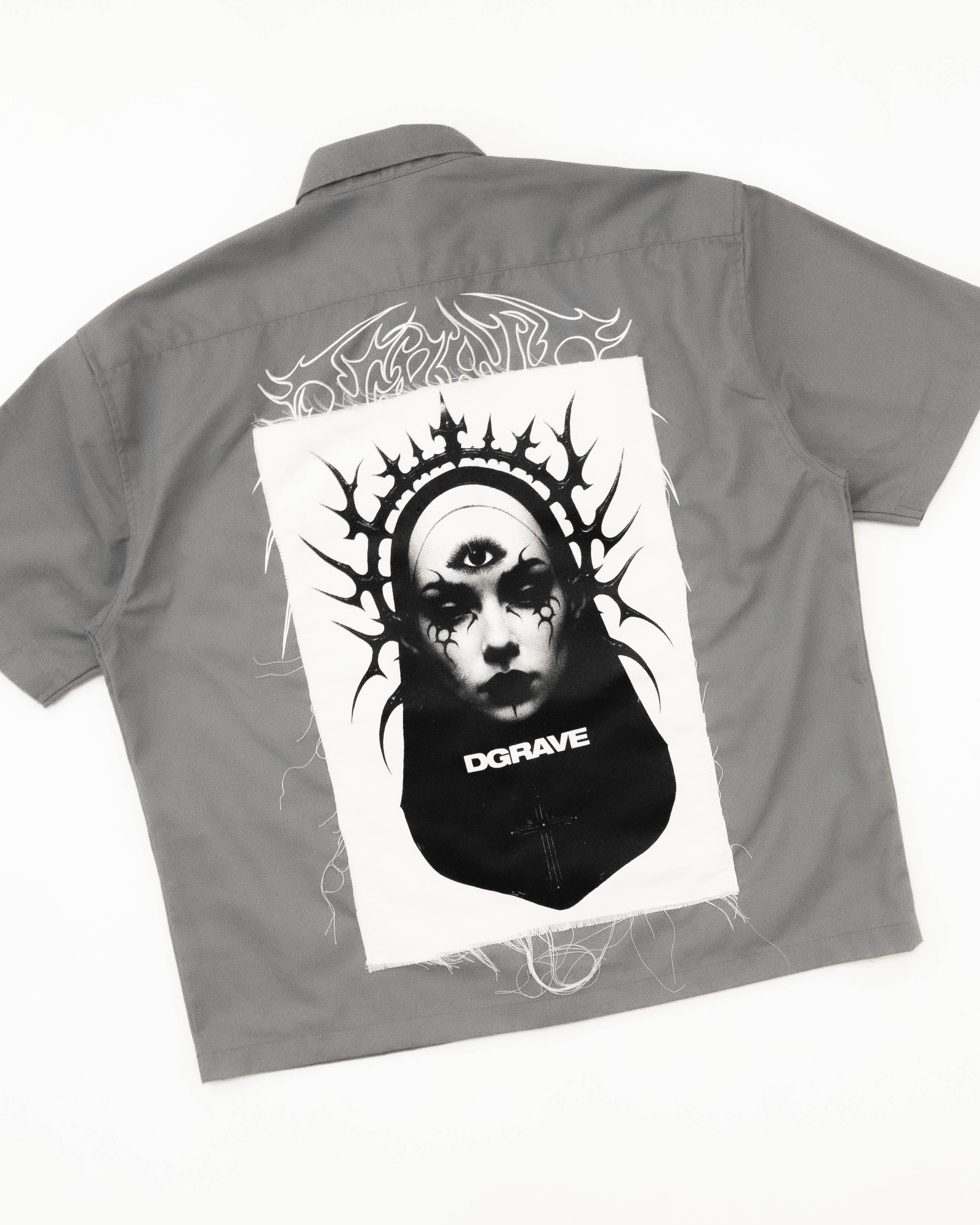 DEATH CODE WORK WEAR BUTTON DOWN POLO GRAY