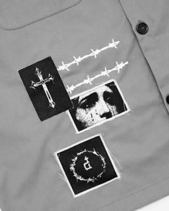 DEATH CODE WORK WEAR BUTTON DOWN POLO GRAY