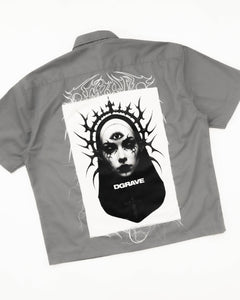 DEATH CODE WORK WEAR BUTTON DOWN POLO GRAY