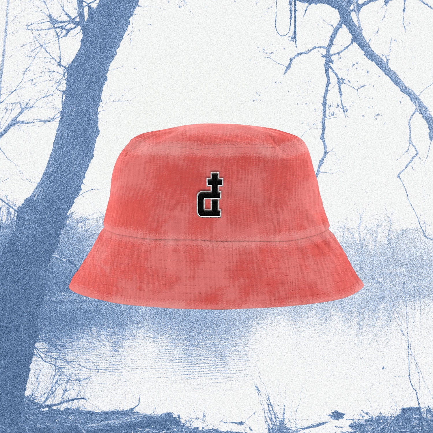 OG LOGO ORANGE ACID WASHED BUCKET HAT