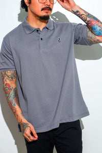 OG LOGO POLO SHIRT STONE GRAY