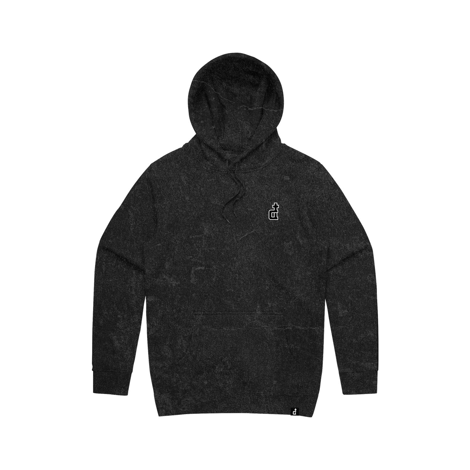 BLACK ACID WASH HOODIE
