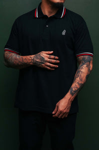 PAIRED STROKES POLO SHIRT NAVY BLUE