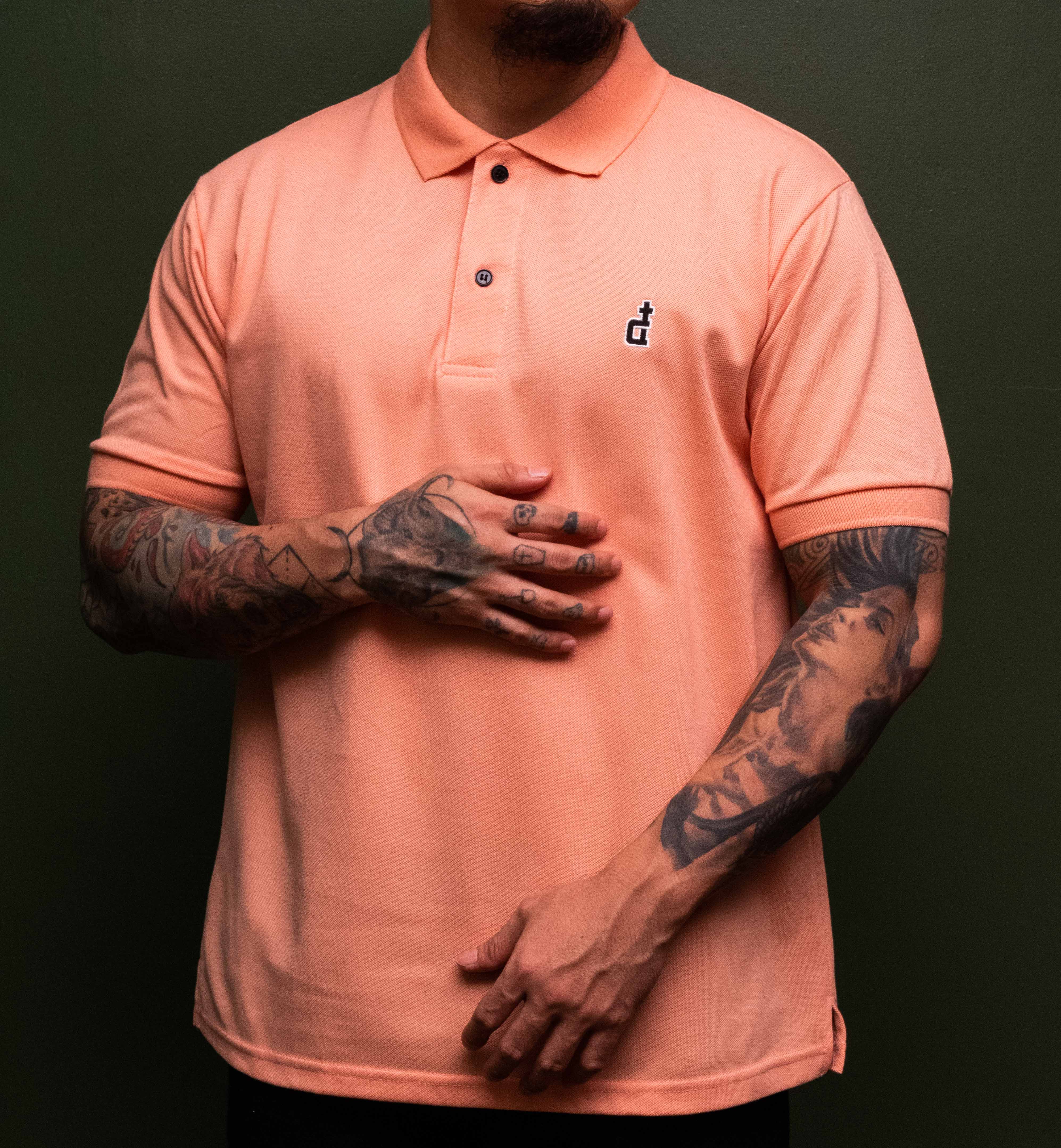 OG LOGO POLO SHIRT PEACH