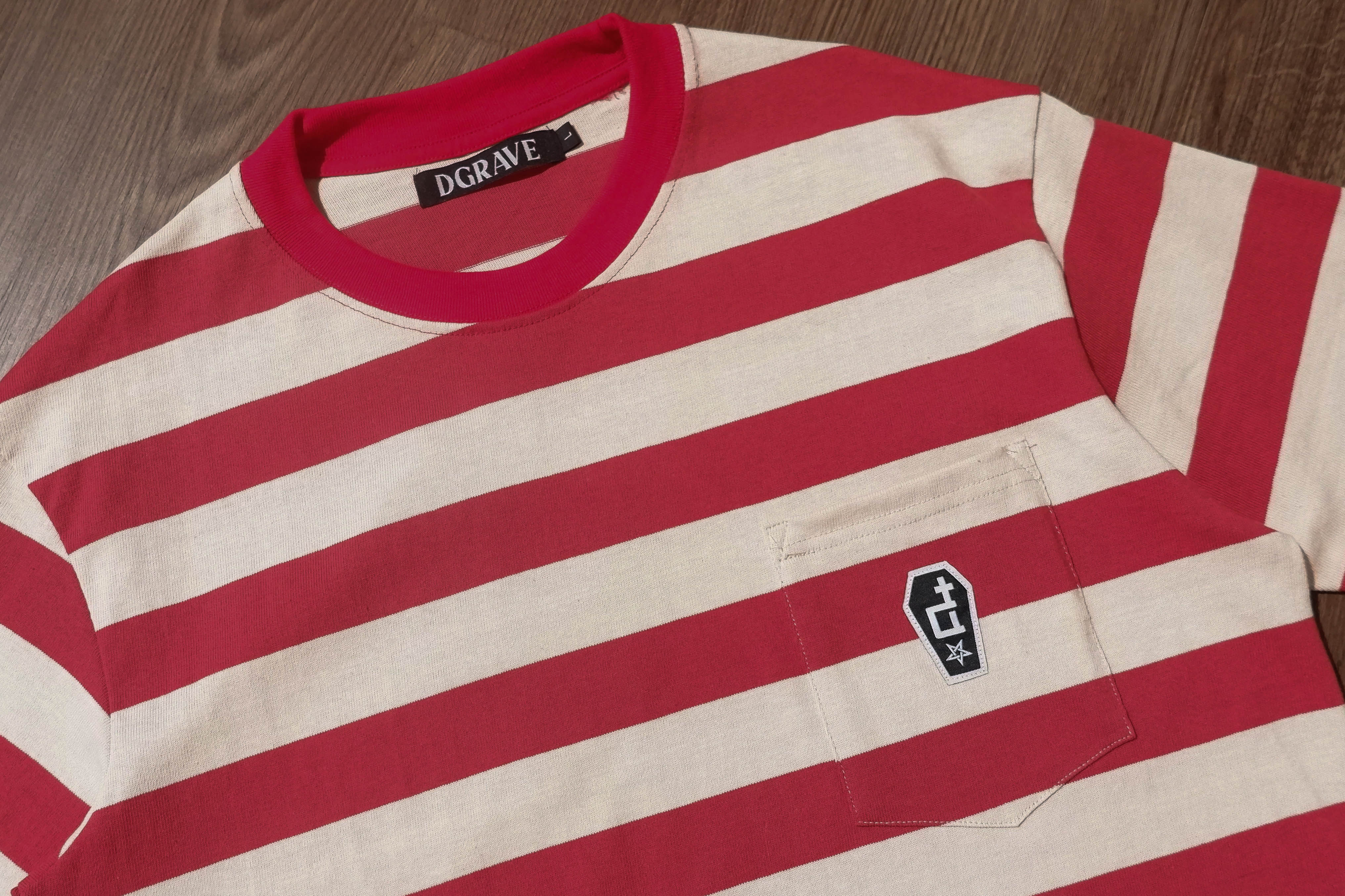 POCKET STRIPES TEE BRICK RED