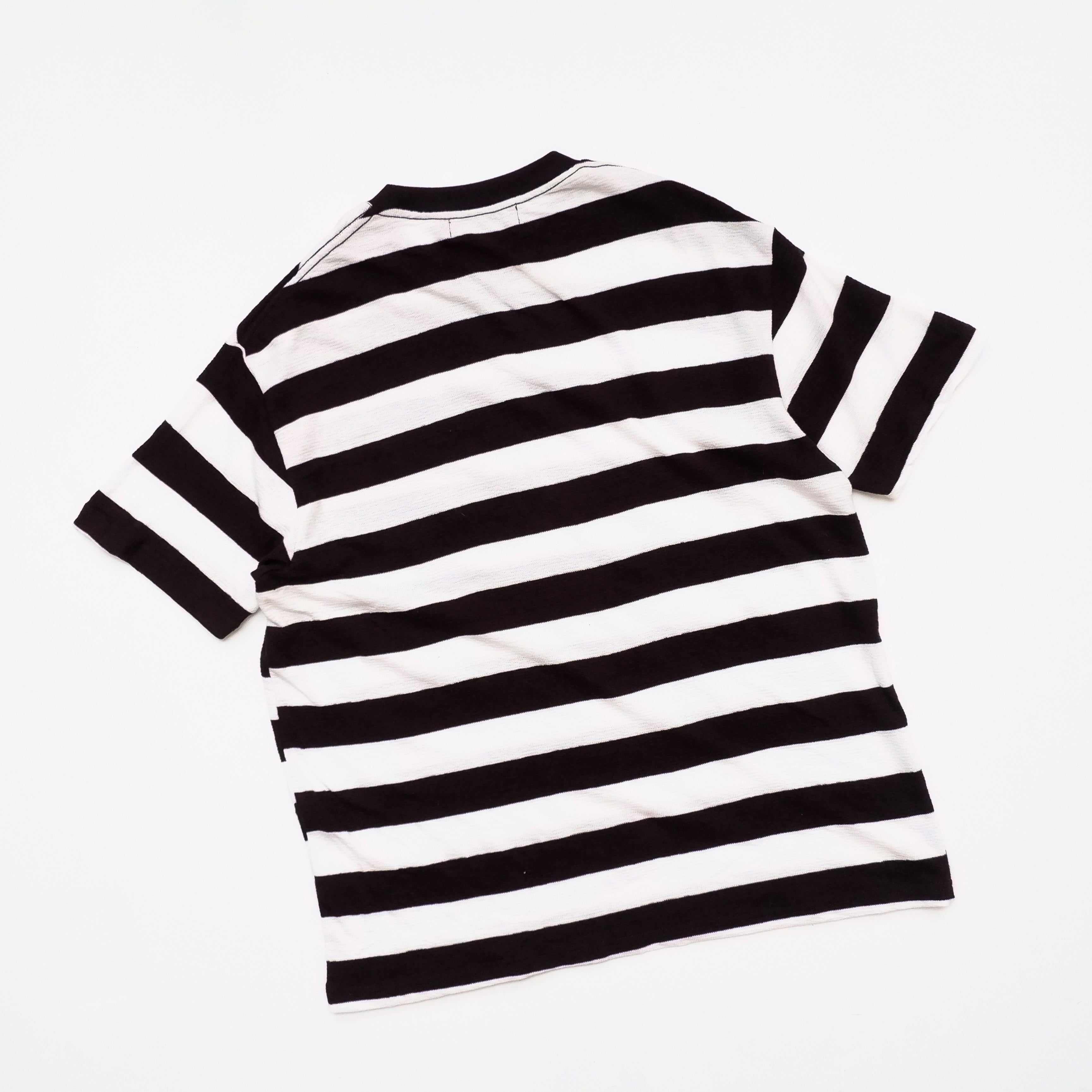 CASKET LABEL LACE KNIT FABRIC BLACK & WHITE POCKET STRIPES SERIES