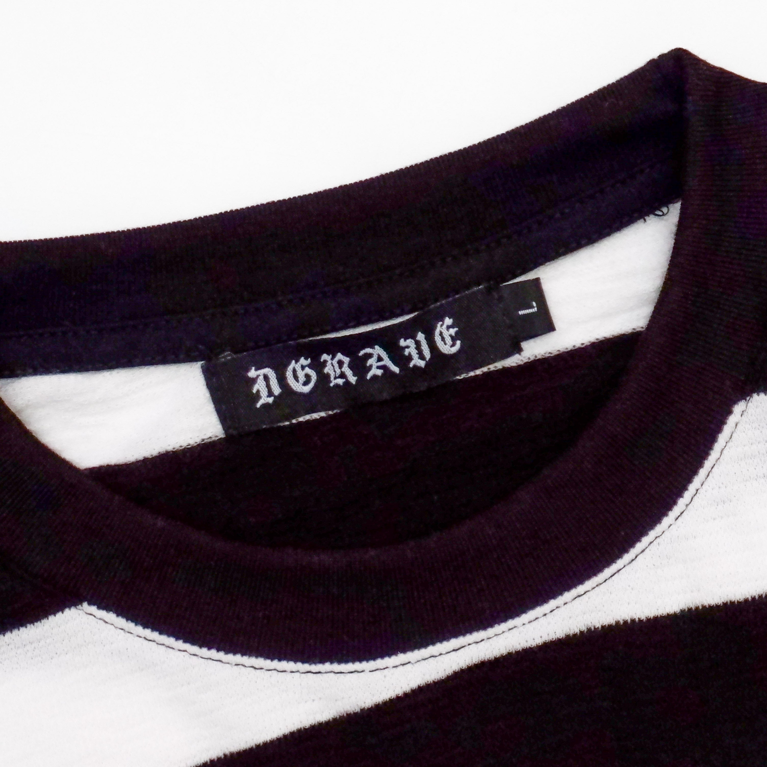 CASKET LABEL LACE KNIT FABRIC BLACK & WHITE POCKET STRIPES SERIES