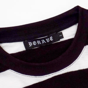 CASKET LABEL LACE KNIT FABRIC BLACK & WHITE POCKET STRIPES SERIES