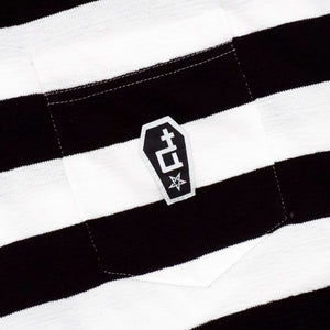 CASKET LABEL LACE KNIT FABRIC BLACK & WHITE POCKET STRIPES SERIES