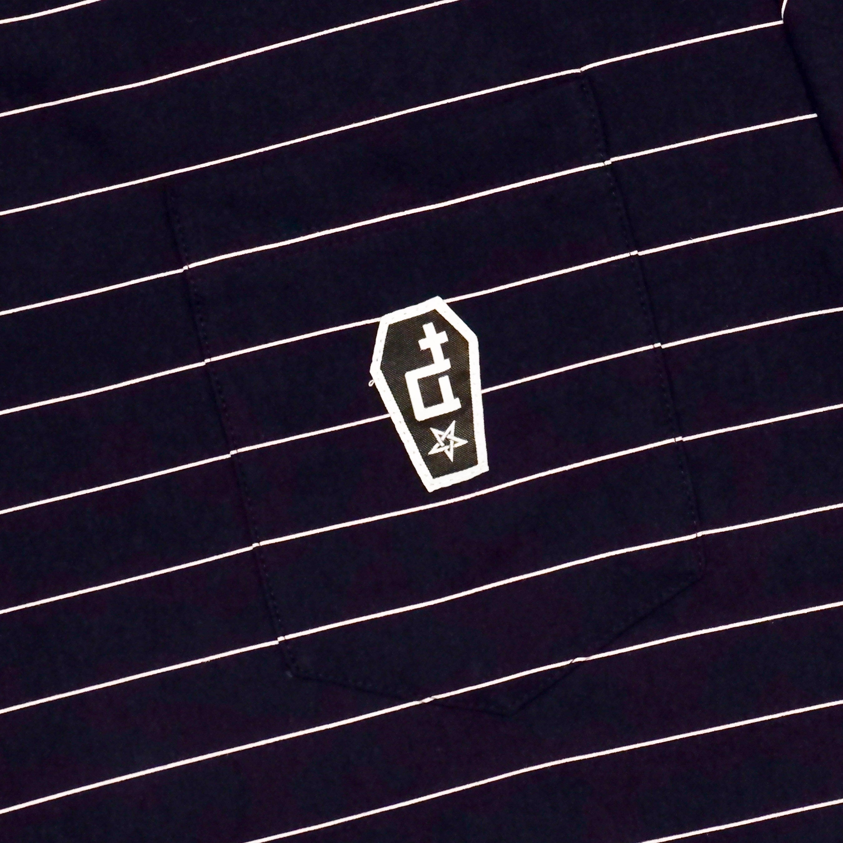 CASKET LABEL NAVY WITH LIGHT PINK POCKET STRIPES SERIES