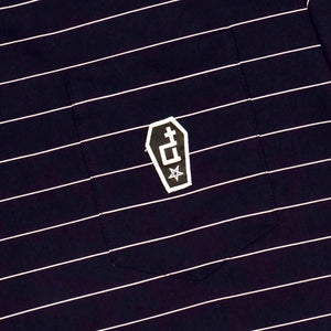CASKET LABEL NAVY WITH LIGHT PINK POCKET STRIPES SERIES