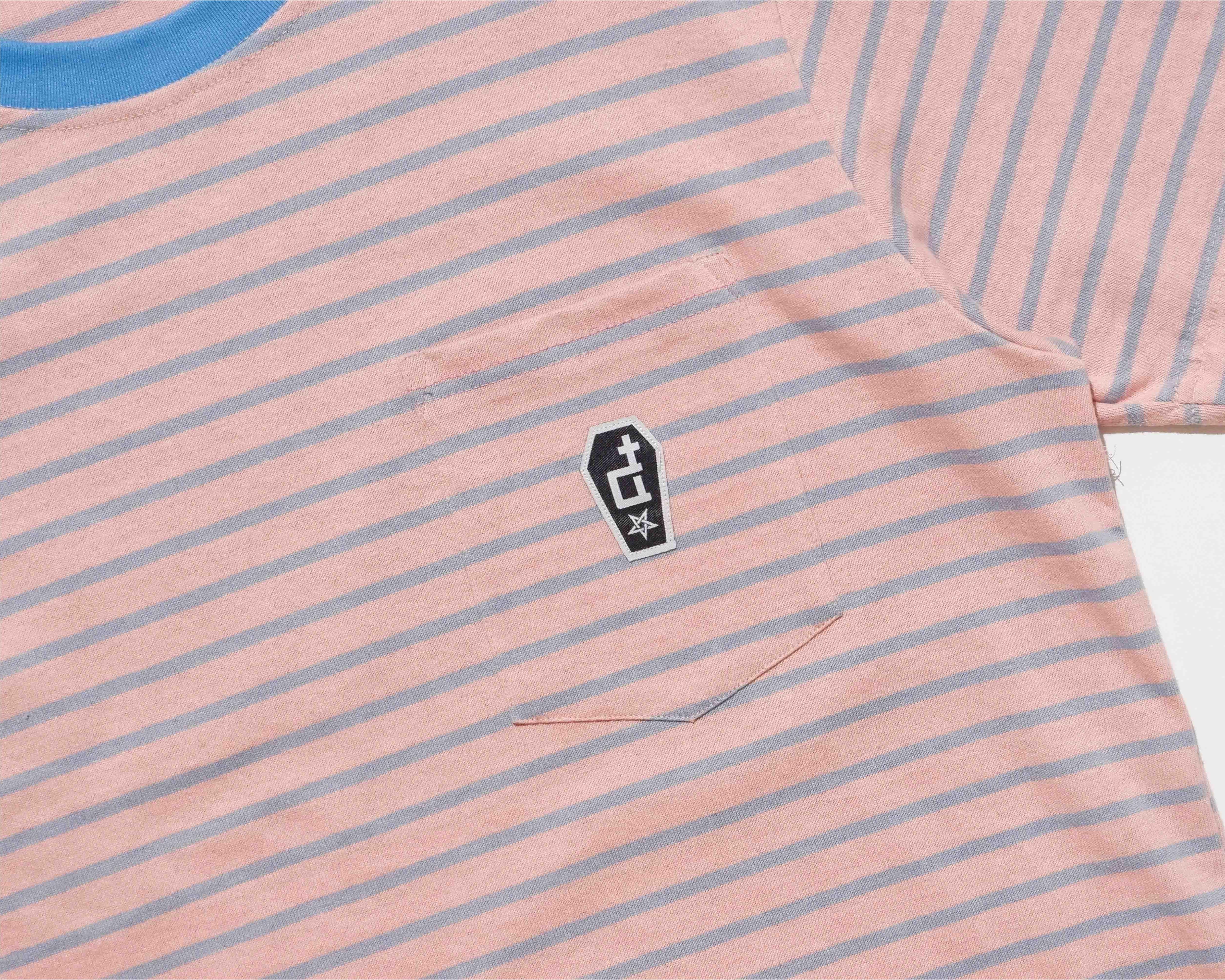 POCKET STRIPES TEE PINK & BLUE