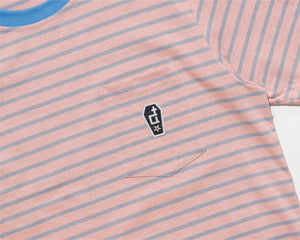 POCKET STRIPES TEE PINK & BLUE