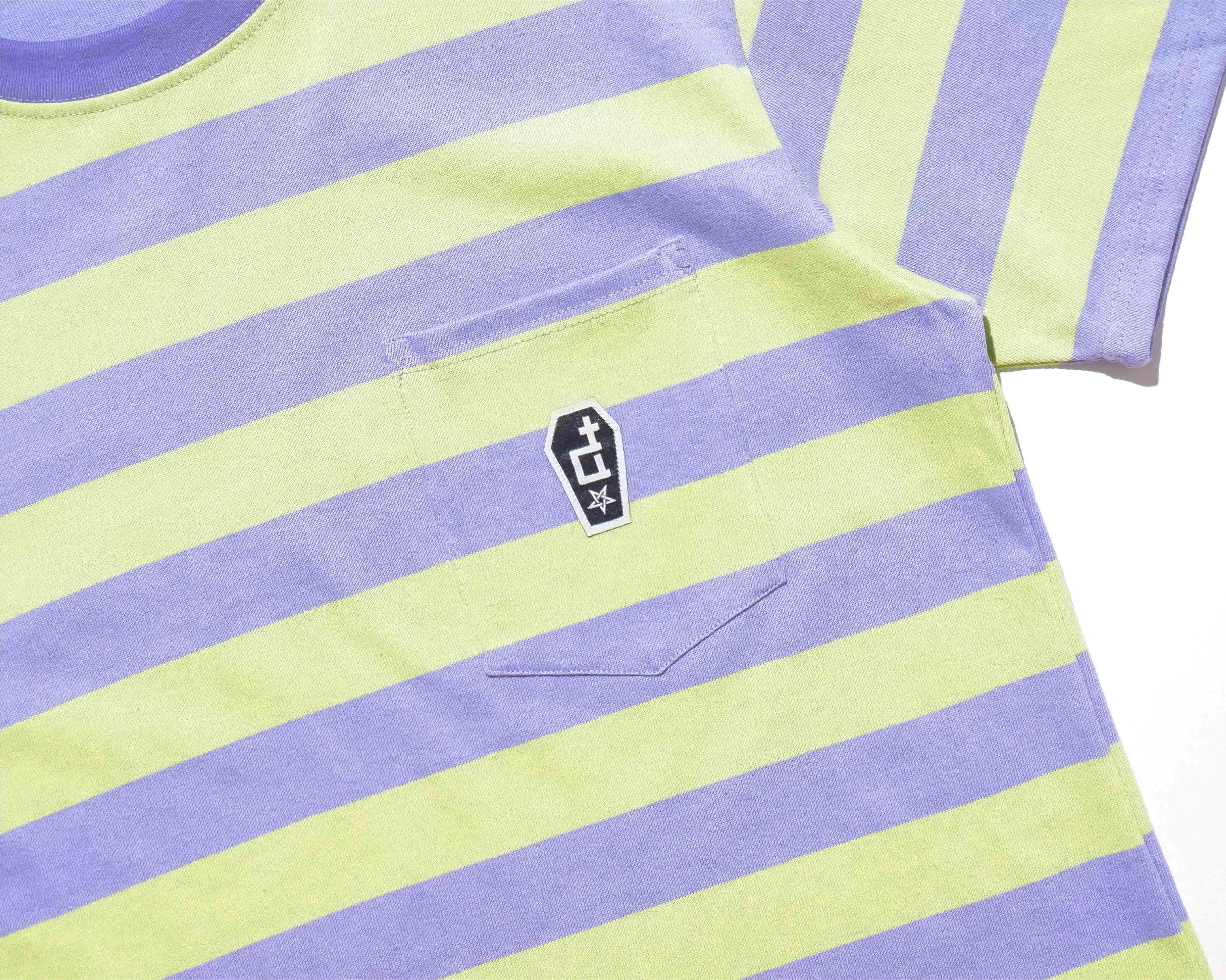 POCKET STRIPES TEE PURPLE & GREEN