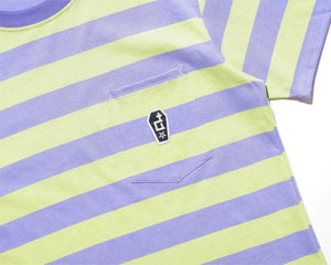 POCKET STRIPES TEE PURPLE & GREEN