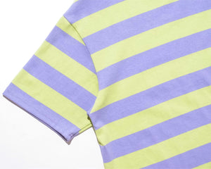 POCKET STRIPES TEE PURPLE & GREEN