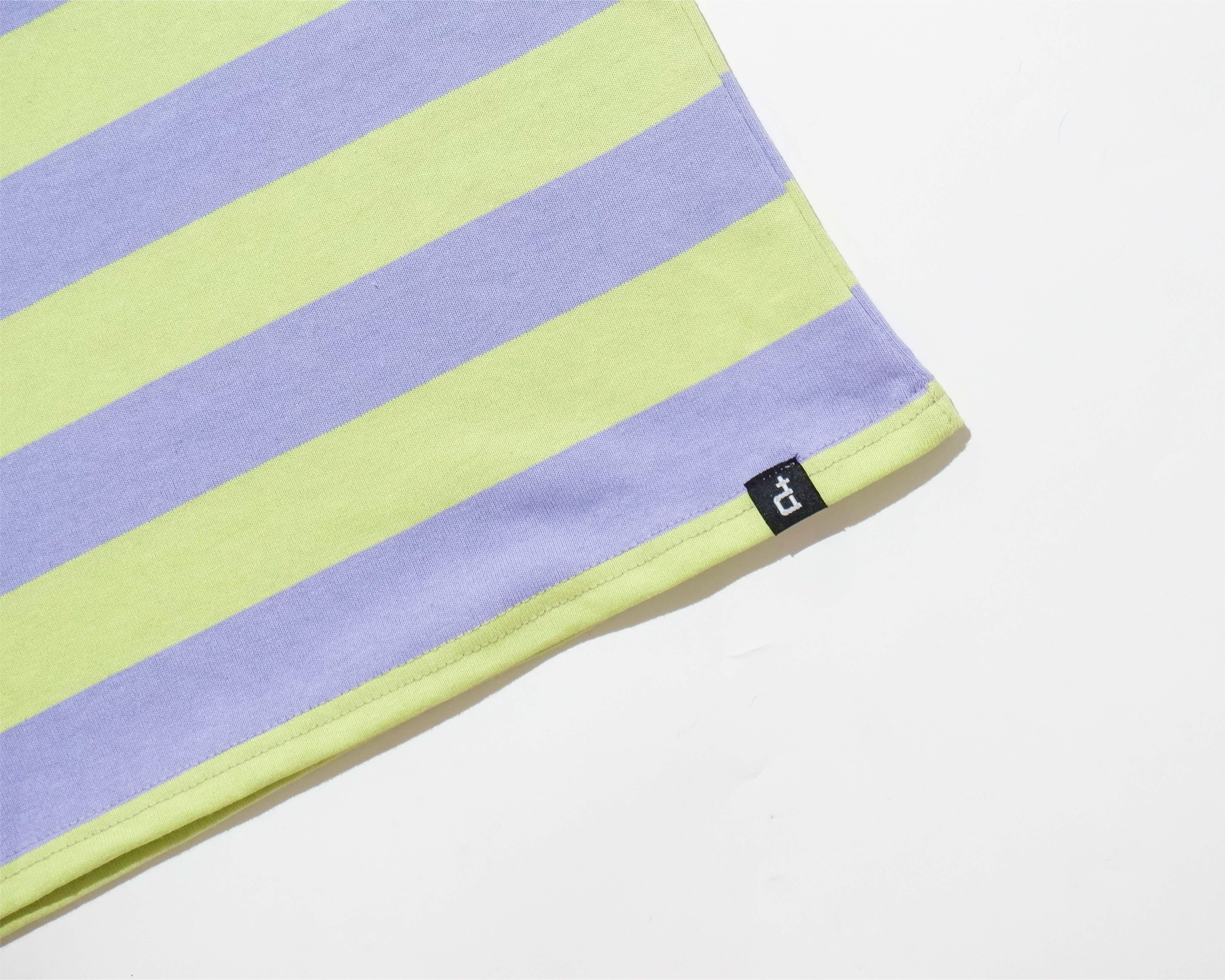 POCKET STRIPES TEE PURPLE & GREEN