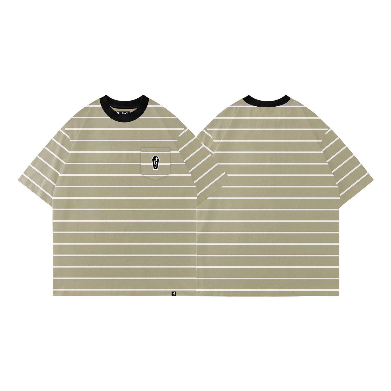 CASKET LABEL KHAKI & WHITE POCKET STRIPES SERIES