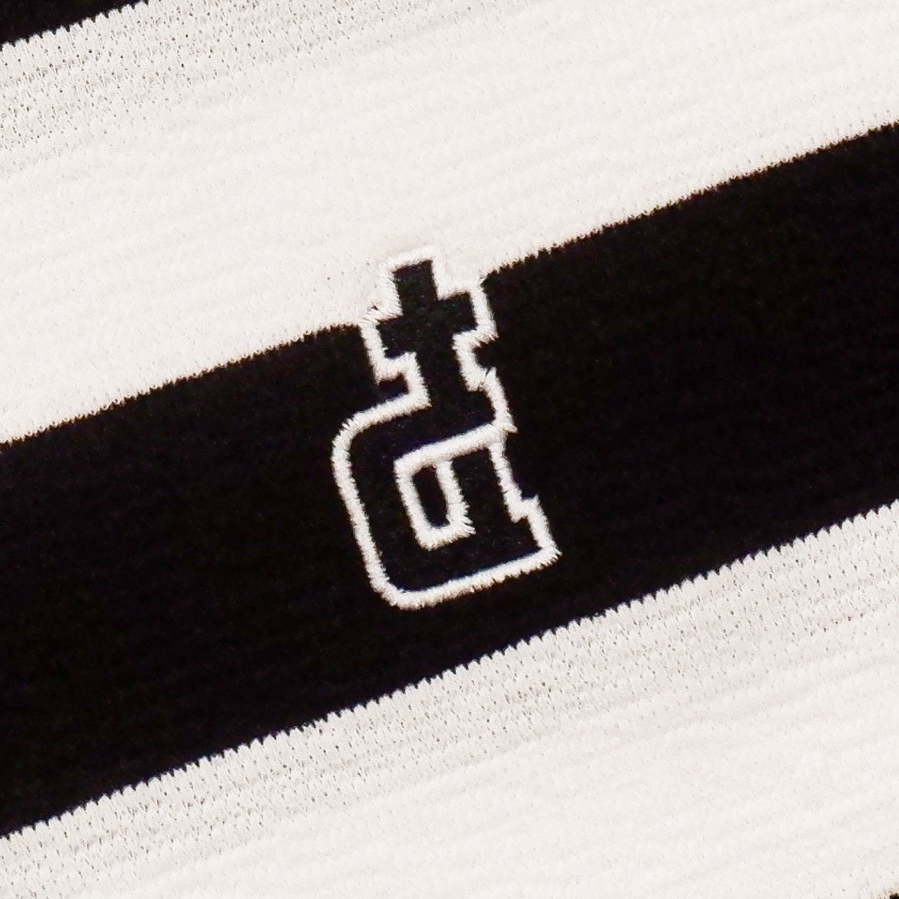 OG LOGO LACE KNIT FABRIC BLACK & WHITE STRIPES 33