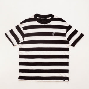 OG LOGO LACE KNIT FABRIC BLACK & WHITE STRIPES 33