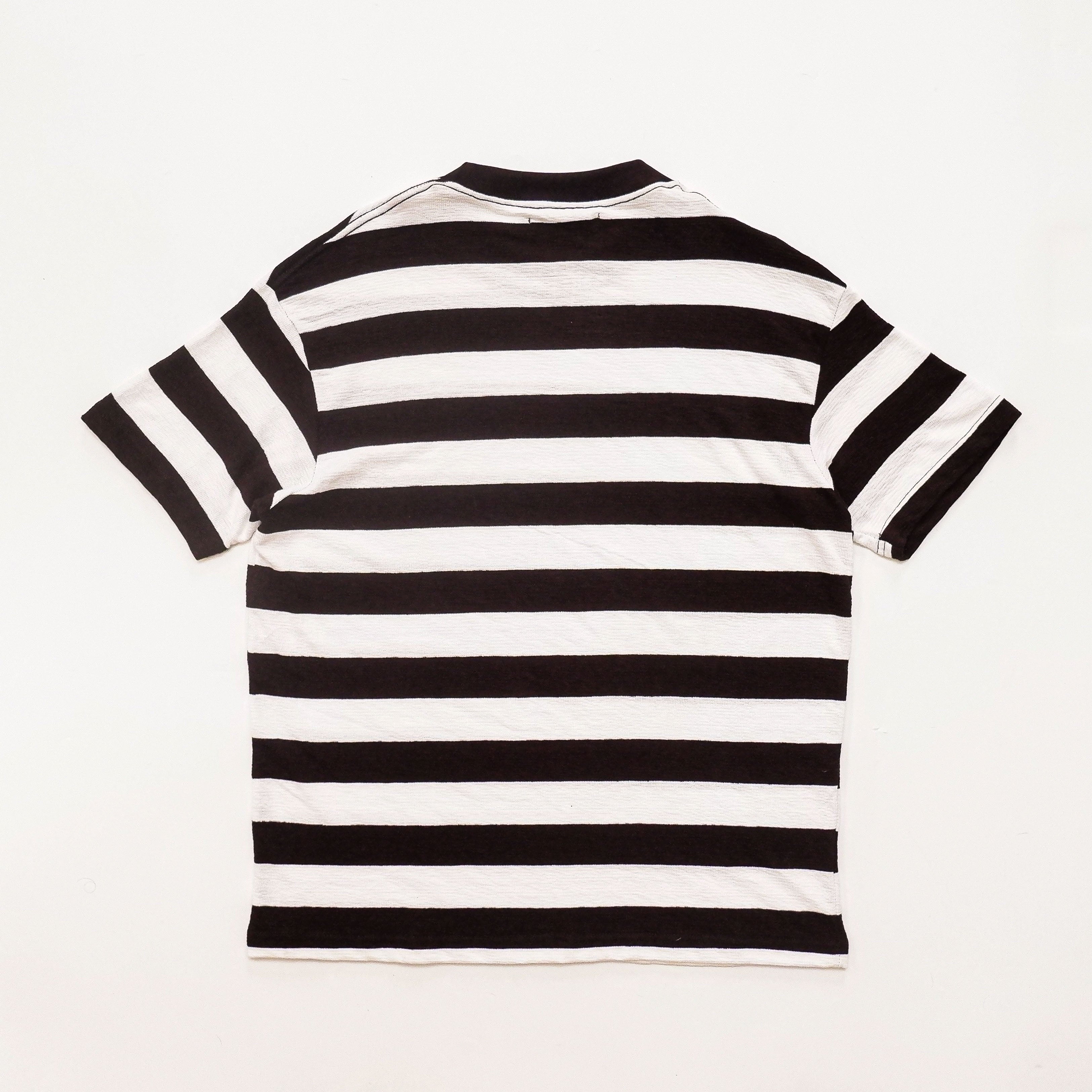 OG LOGO LACE KNIT FABRIC BLACK & WHITE STRIPES 33