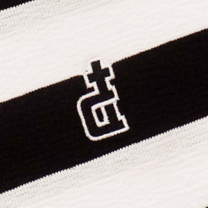 OG LOGO LACE KNIT FABRIC BLACK & WHITE STRIPES 33