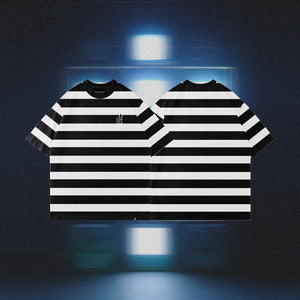 OG LOGO LACE KNIT FABRIC BLACK & WHITE STRIPES 33