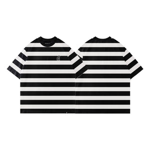 OG LOGO LACE KNIT FABRIC BLACK & WHITE STRIPES 33
